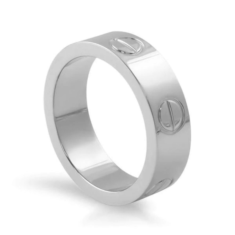 Stainless Steel Designer Cartier Style Love Ring (Size 8)